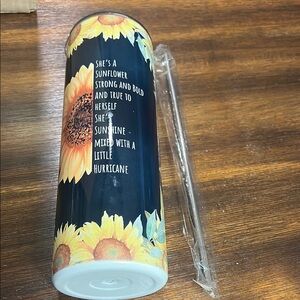 Sunflower Tumbler with Straw